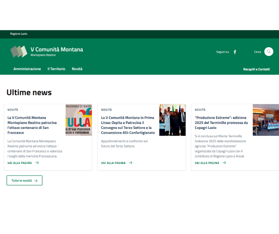 Nuova piattaforma online per la comunità montana Montepiano Reatino: un portale al servizio del territorio